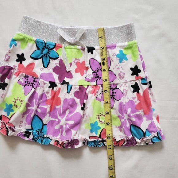 Basic Editions Kids Girls Floral Glitter Waistband Ruffle Hem Skirt Sz M/M (7/8) - Picture 12 of 12